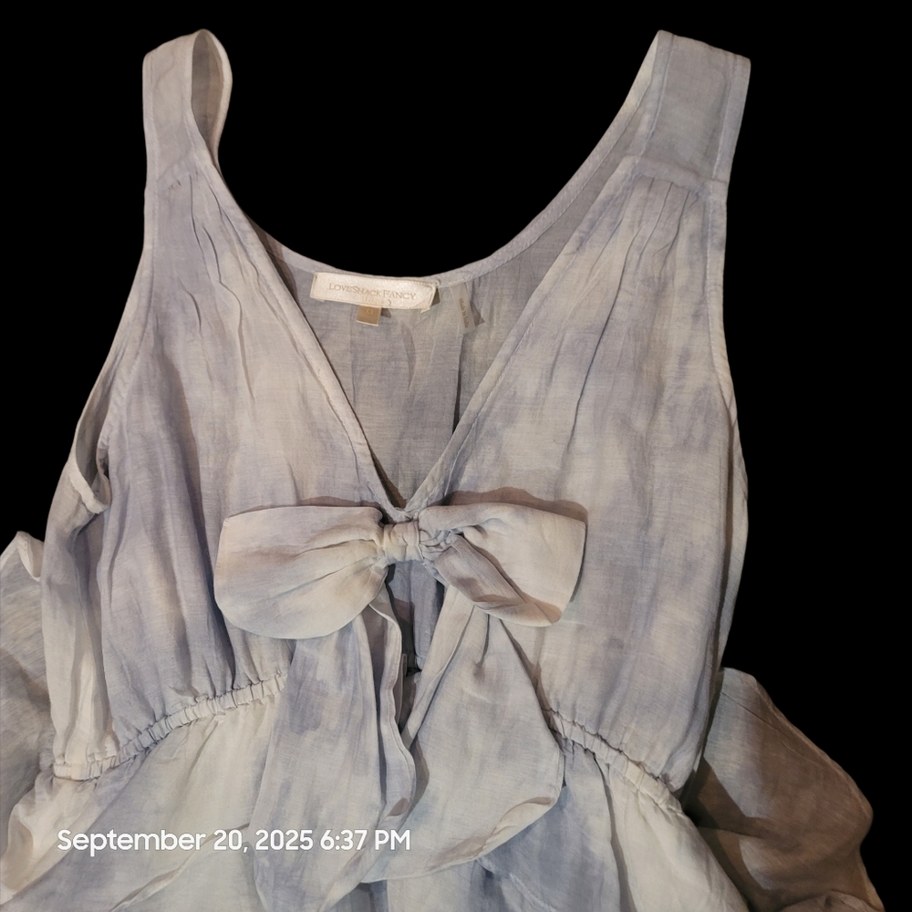 LOVE SHACK FANCY Risley High Low Ruffled Cotton Dress - Picture 3 of 5